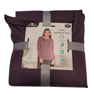 Crane SZ LG Tunic Top Lightweight Sweatshirt Purple Athleisure NEW Stretch